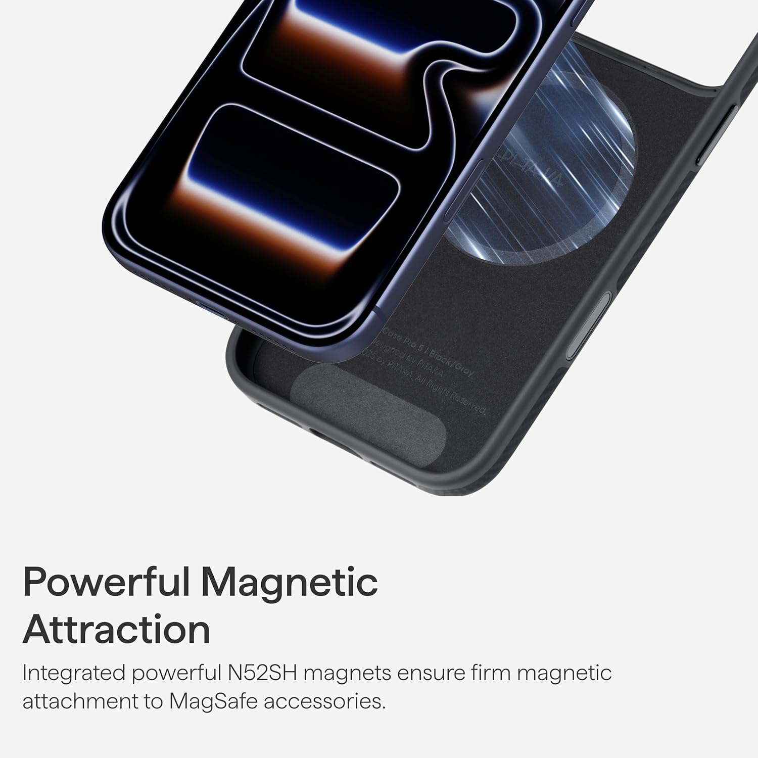 pitaka for iPhone 17 Pro Case 6.3" with Camera Control Button, Tough Yet Elegant, Compatible with MagSafe, Aramid UltraGuard - Black/Grey(Twill) - Image 7