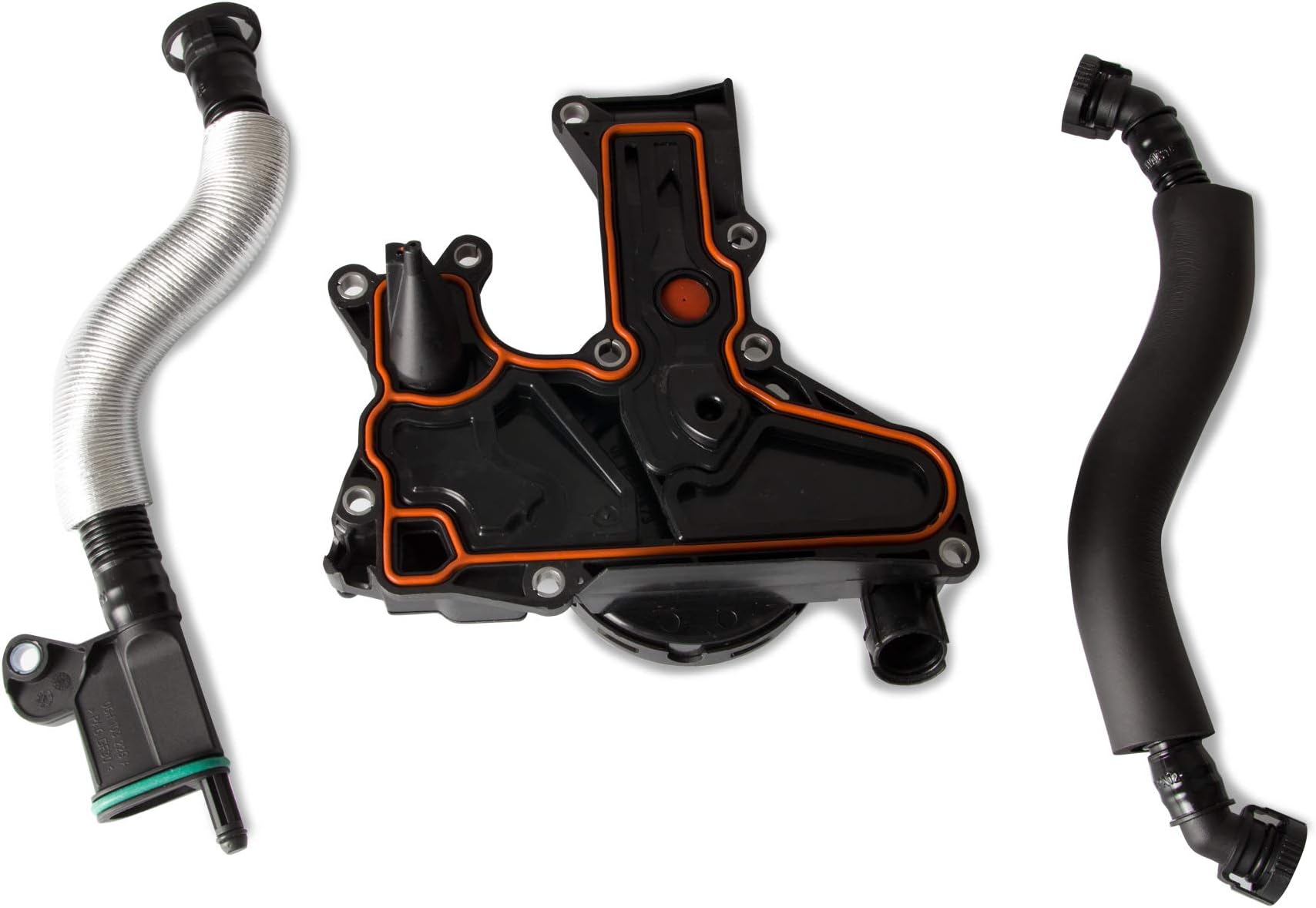 Tepeng Engine Crankcase Vent Valve PCV Valve Oil Separator with Hose Kit Compatible with Audi A3 A4 A5 Q5 TT/ VW Passat Tiguan CC JETA GTI Beetle,Replace part # 06H103495