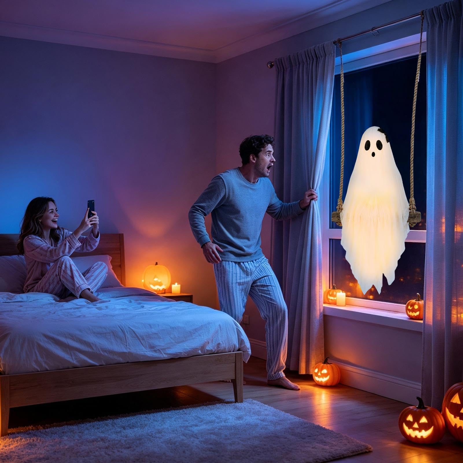 Halloween Hot Peleryna, przenośny ze zwierzęcym wzorem na zewnątrz