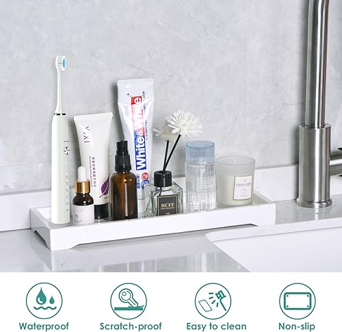 Miniatura 3 de Bandeja de tocador de baño, bandejas rectangulares de 12.5 pulgadas para baño, bandeja para tanque de inodoro, bandeja de baño para mostrador,