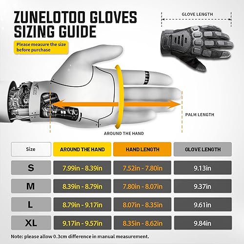 Miniatura 5 de Zune Lotoo Touchscreen Tactical Gloves Fingerless & Full Finger, TPR Impact Protective, EVA Palm Padding for Men Women Airsoft Shooting Range