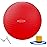 Fitvids Anti-Burst and Slip Resistant Exercise Yoga Ball with Quick Pump 48-55cm, M, Red