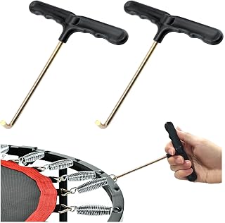Quacc 2 PCS Trampoline Spring Pull Tool, Trampoline Hook Tool, Spring Pull T-Hook with Plastic Handle for Jumping Trampoline Spring Installation