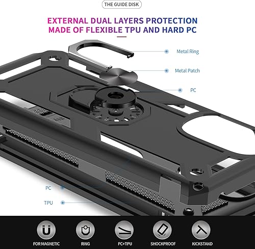 Miniatura 7 de LeYi Funda para teléfono Moto G Stylus, Motorola Moto G Stylus 2021 con 2 protectores de pantalla de vidrio templado, funda de teléfono de grado