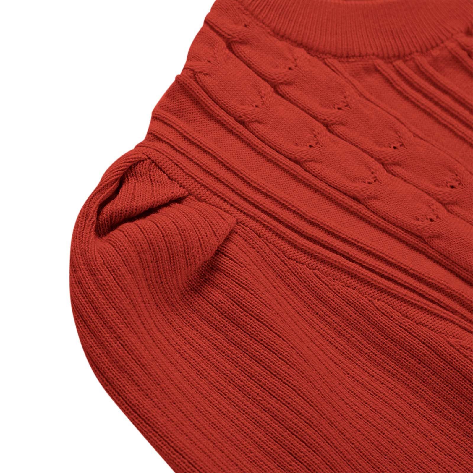 2026 Jupe tricotée Manches Longues Femme Automne Hiver mi-Longue Amincissante Haute trapèze Base Laine Pull élégante Casual Confortable Tendance Chaude