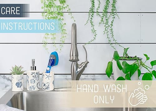 Miniatura 9 de NAT & Jules Chic - Juego de 4 accesorios de baño de cerámica redondeados modernos de 4.5 pulgadas, decoración y organización del hogar, perfectos