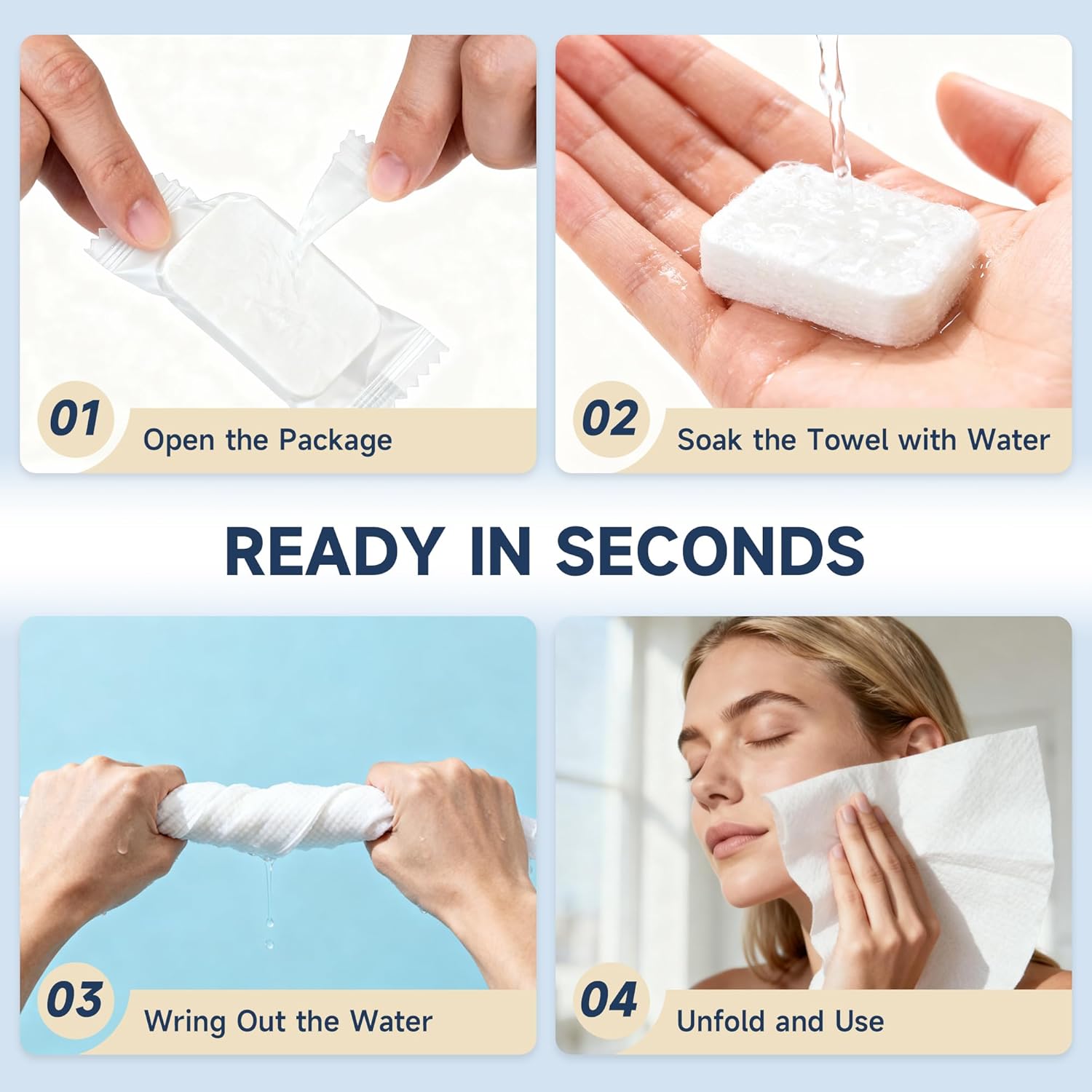 200 PCS Compressed Towels, Extra Thick Disposable Face Towel Tablets, Portable Bulk Compressed Coin Tissues for Home, Travel, Camping, Outdoor Sports - Image 5