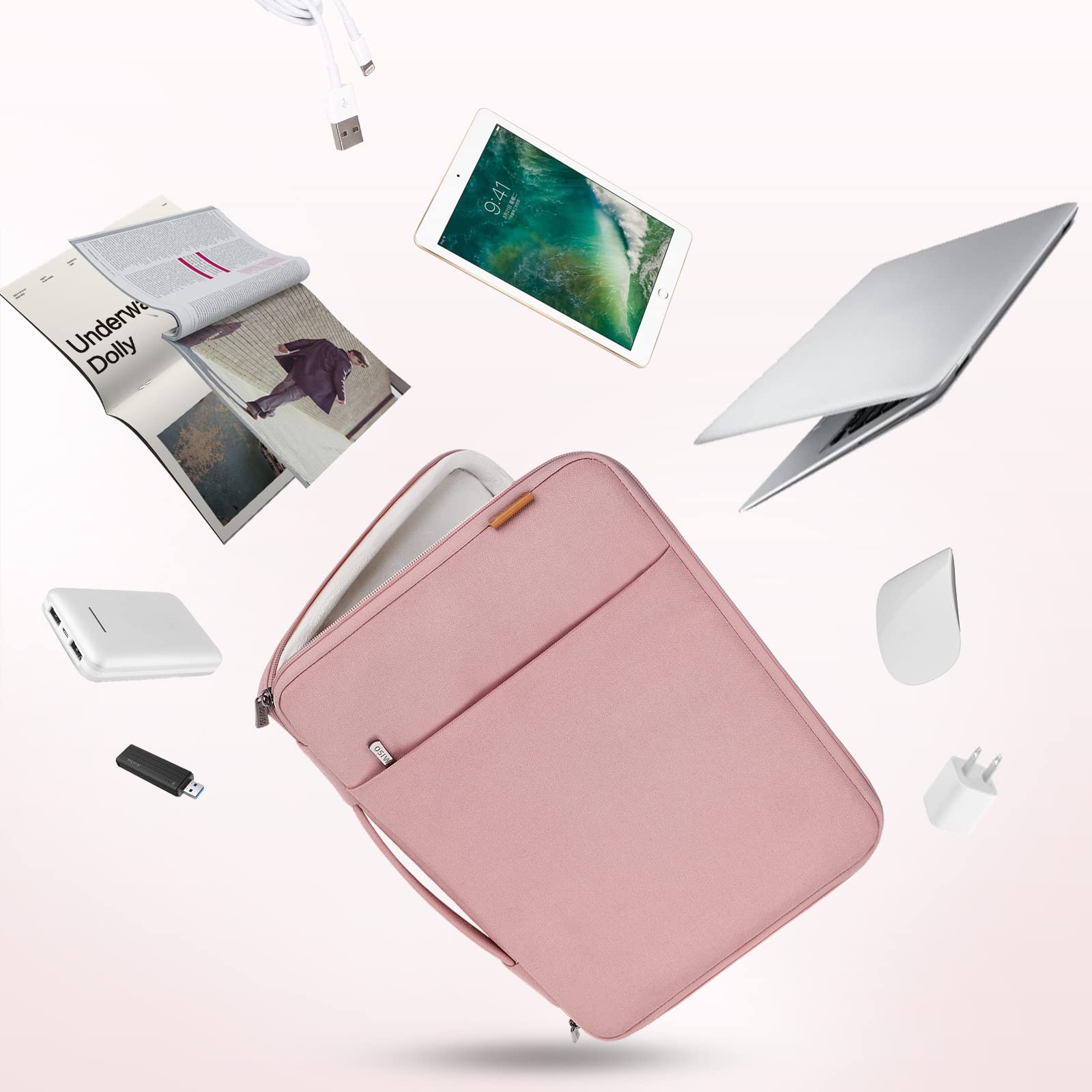 DOMISO 13,3 pollici Laptop Custodia protettiva Sleeve Cover antiurto Notebook Case, Rosa