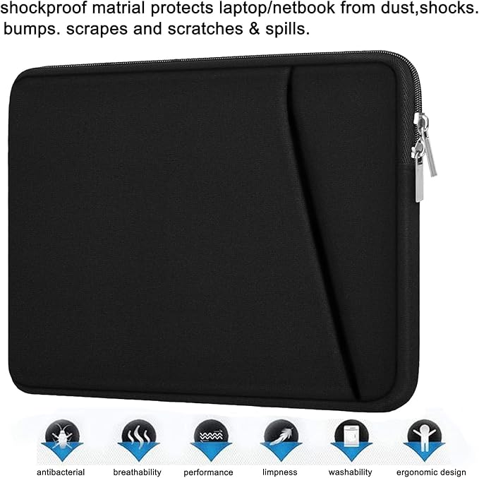 Funda para portátil 15.6" Askuko Negro, funda acolchada de poliéster miniatura 6