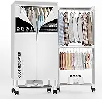 Kiseely Secadora De Roupas Portátil Com Timer, 152 Cm (60 Polegadas), Com Grande Capacidade, Secadora/Varal Elétrico Para Casa E Apartamentos (Cinza Nº 3)