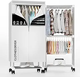 Kiseely Secadora De Roupas Portátil Com Timer, 152 Cm (60 Polegadas), Com Grande Capacidade, Secadora/Varal Elétrico Para Casa E Apartamentos (Cinza Nº 3)