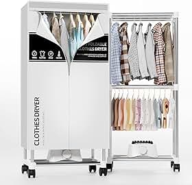 Kiseely Secadora De Roupas Portátil Com Timer, 152 Cm (60 Polegadas), Com Grande Capacidade, Secadora/Varal Elétrico Para Casa E Apartamentos (Cinza Nº 3)