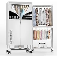 Clothes Dryer, Portable Drying Machine with Timer, 60inch Laundry Drying Wardrobe with Large Capacity, Electric Dryer/Rack for Home | Appartments Grey IM5