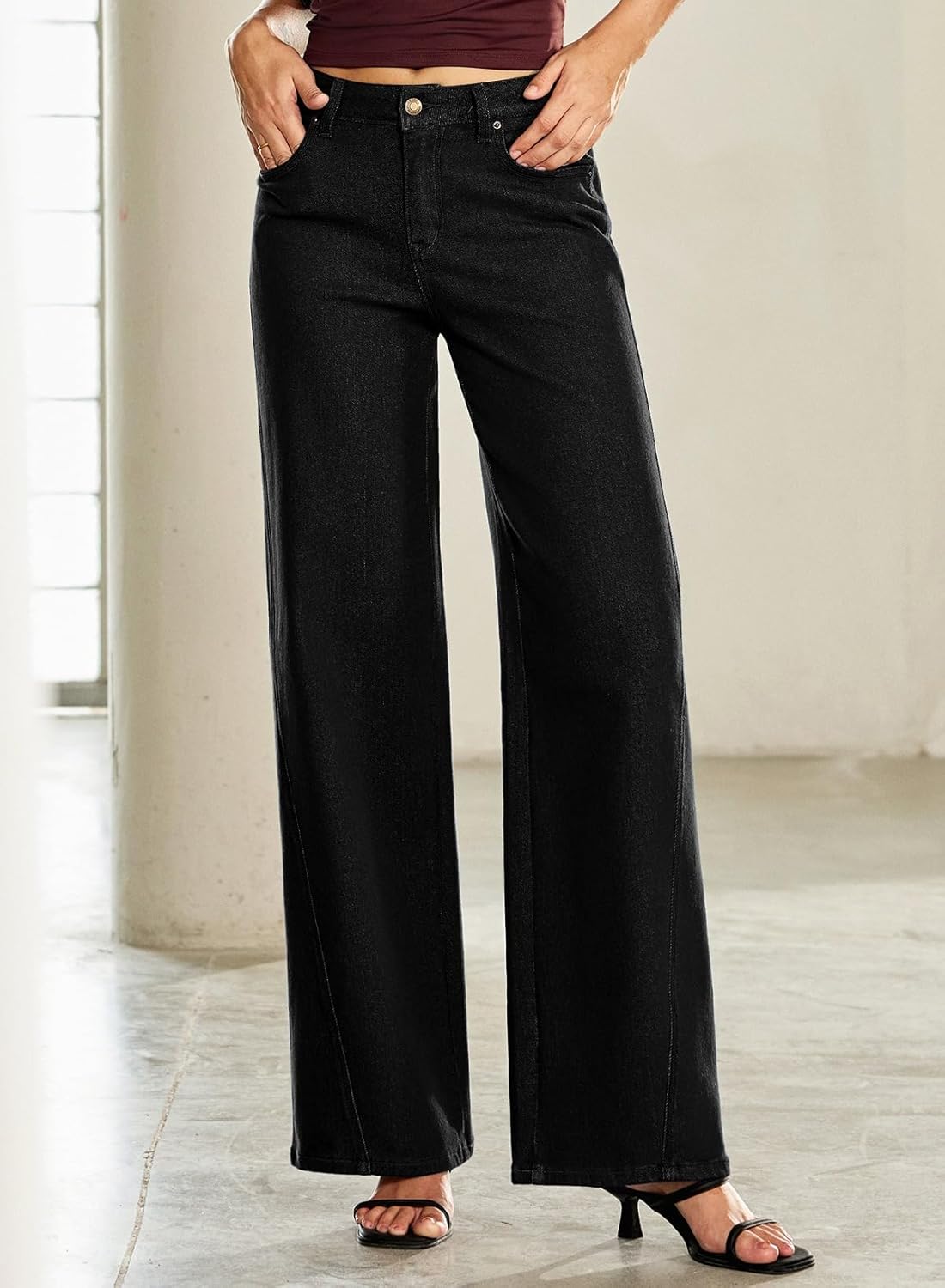 Sidefeel Women's Baggy Wide Leg Jeans High Waisted Straight Leg 2025 Fall Outfits Denim Pants - Image 5