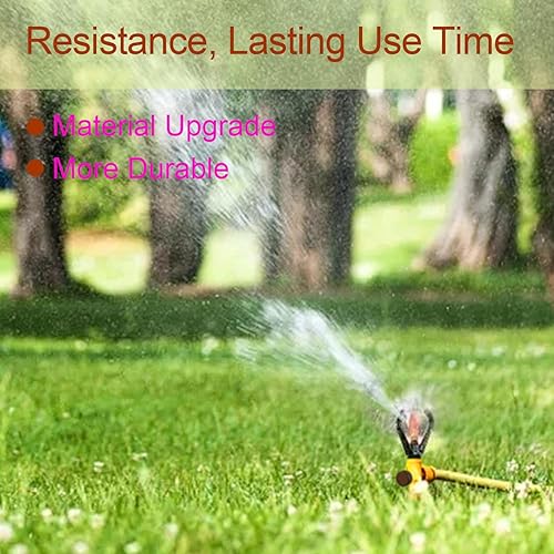 Miniatura 4 de LIVLOV 5 aspersores para patio, rociador de agua para césped, rociador de jardín, rociador oscilante, rociador ajustable, diámetro de rociado de 0 a