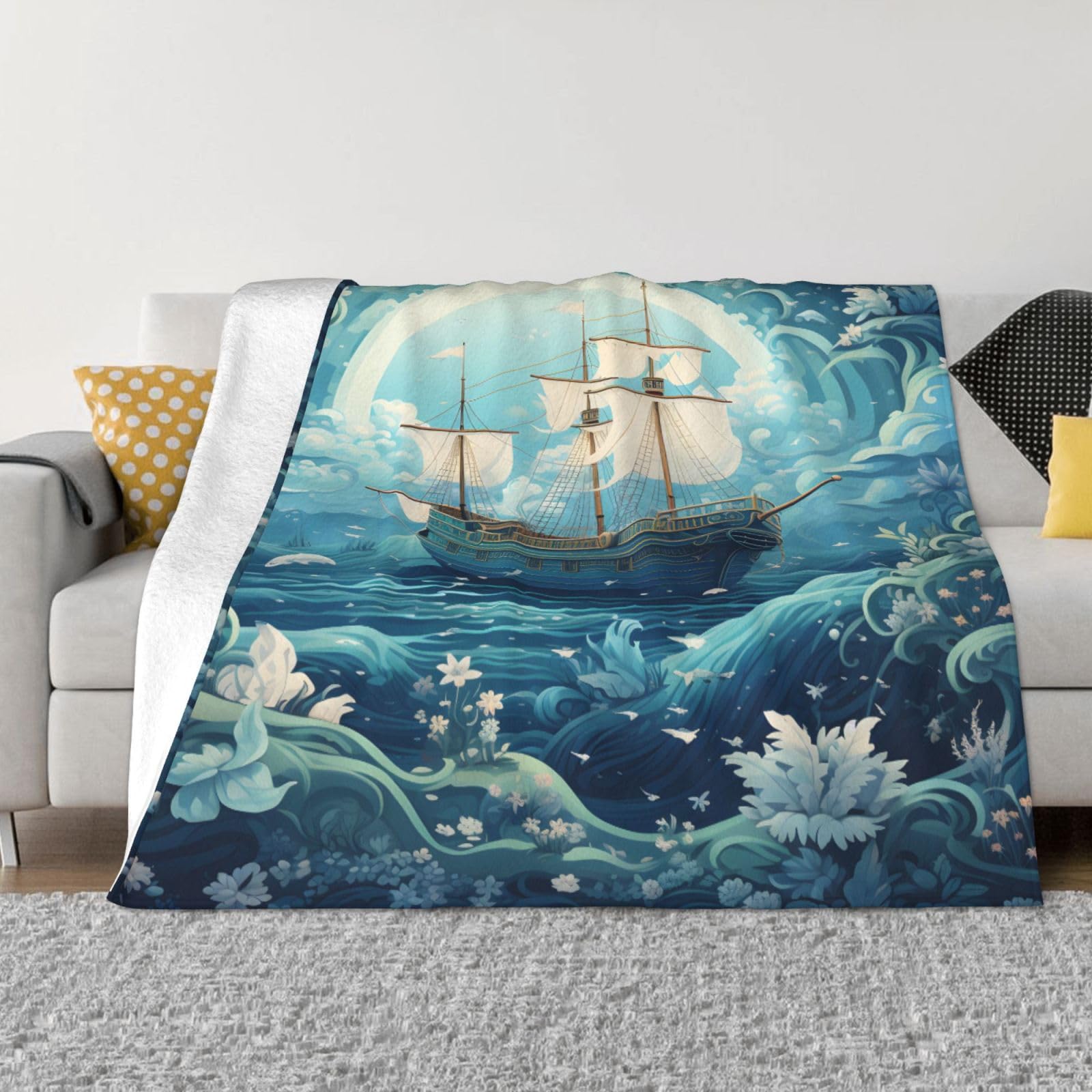 Couverture en polaire anti-courants d'air plaid chaud lit canapé Mexpekil