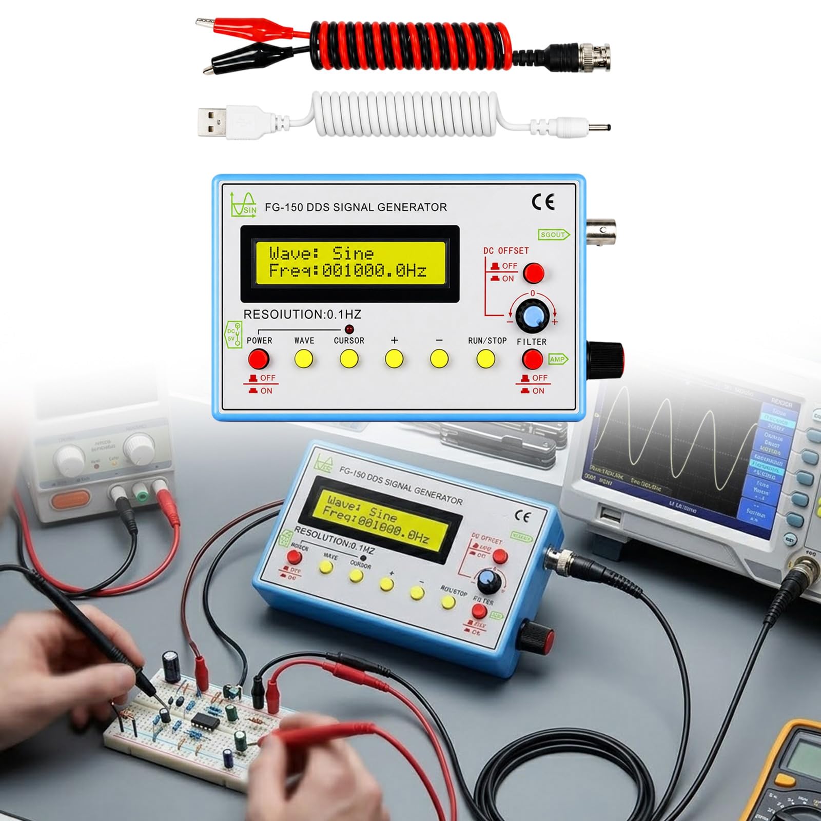 Generatore funzioni DDS per debug della breadboard con