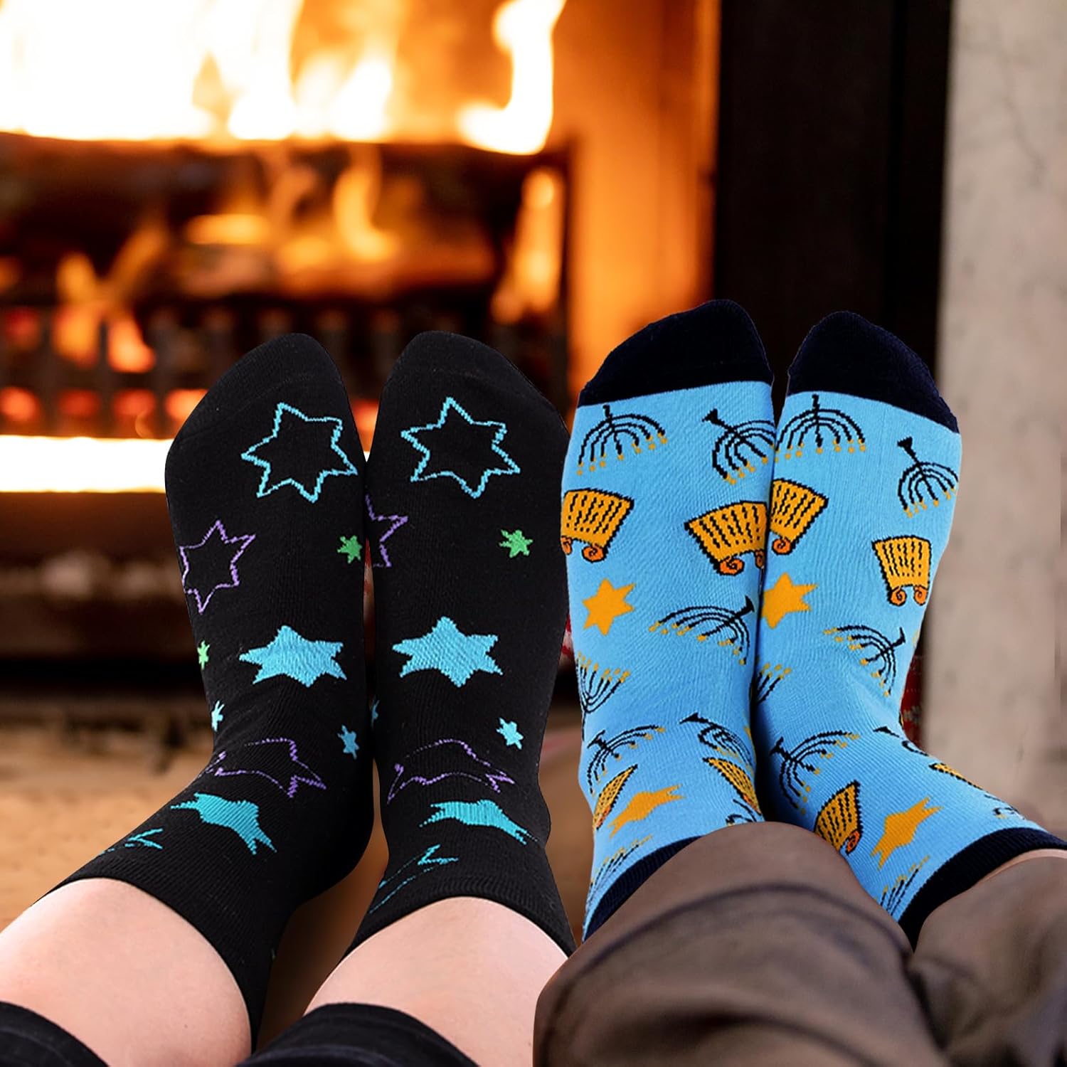 Panitay 12 Pairs Hanukkah Socks Chanukah Menorah Socks Jewish Hanukkah Novelty Holiday Gift for Men and Women Party Gifts - Image 5