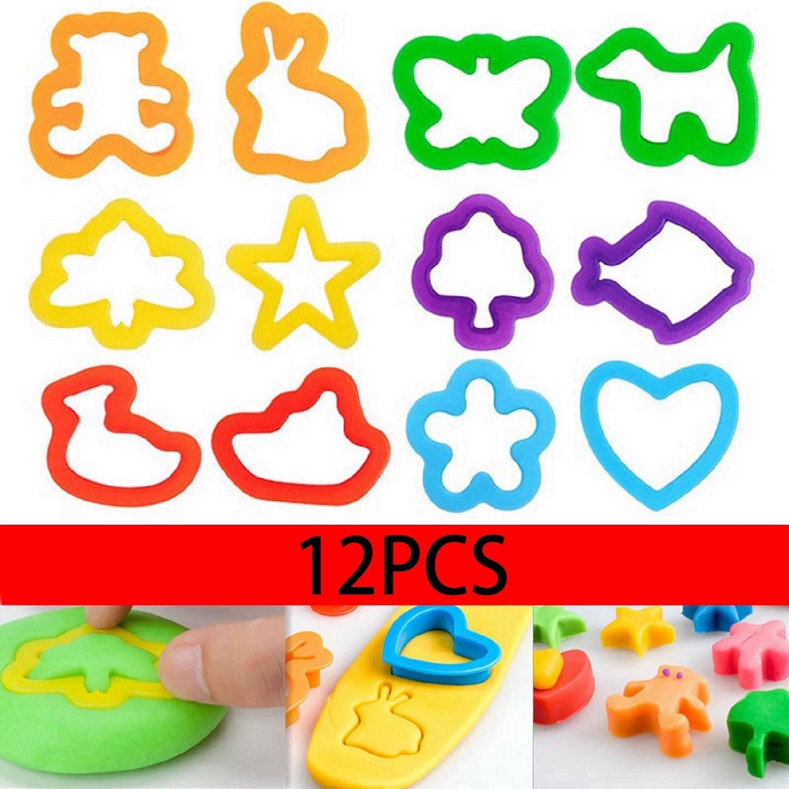 VAIYNWOM Pasta da Modellare per Plastilina, 47 Pezzi Formine Utensili per Plastilina Forme Forbici Mattarello Stampi per Ortaggi Frutta e Dinosauro Animale, Tappetino