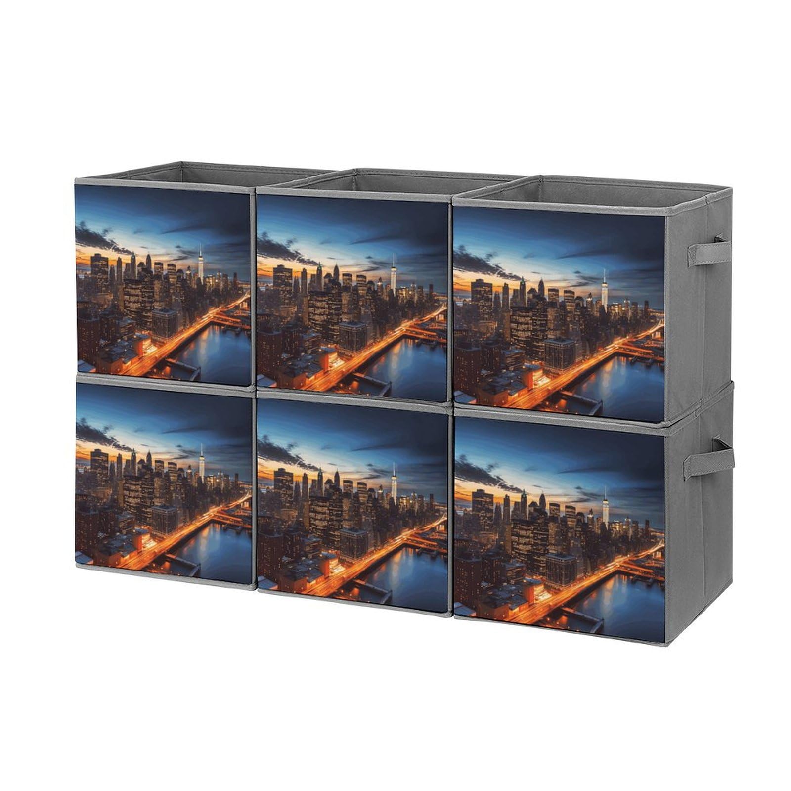 Boîte de rangement élégante New York en tissu durable de qualité