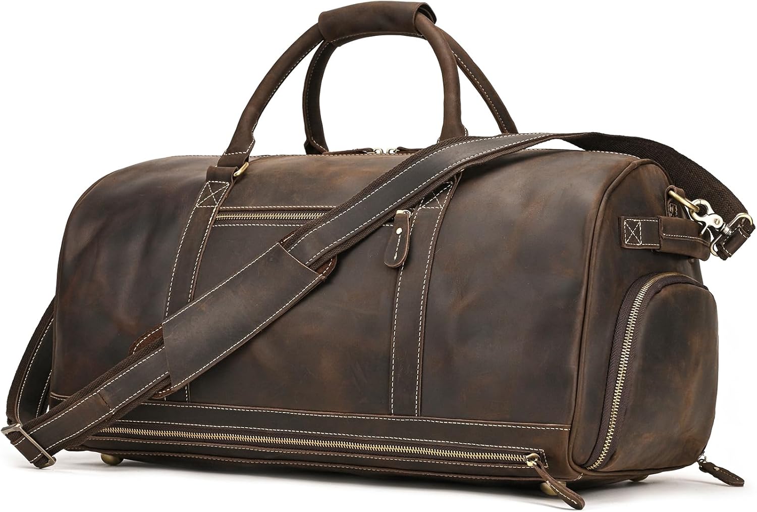 Full Grain Leather Duffel Bags for Men and Women Travel Overnight Weekend Leather Bags Sports Gym Duffel