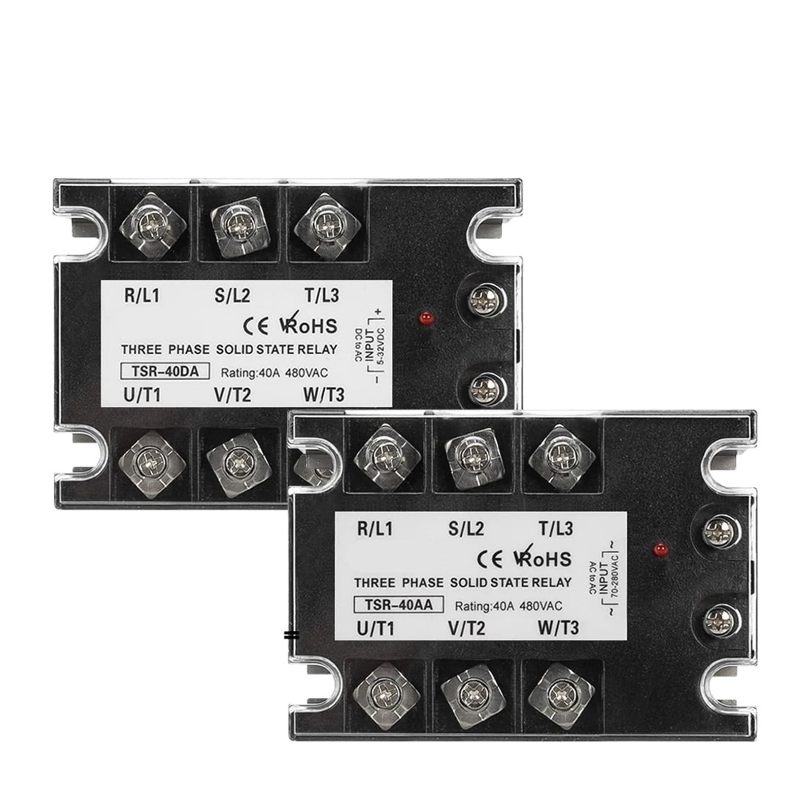 SWEWDSQG 1pcs Three Phase Solid State Relay Module DC Control AC AC Control AC 10A 25A 40A 60A 80A 100A 120A 150A 200A 480VAC(80A)