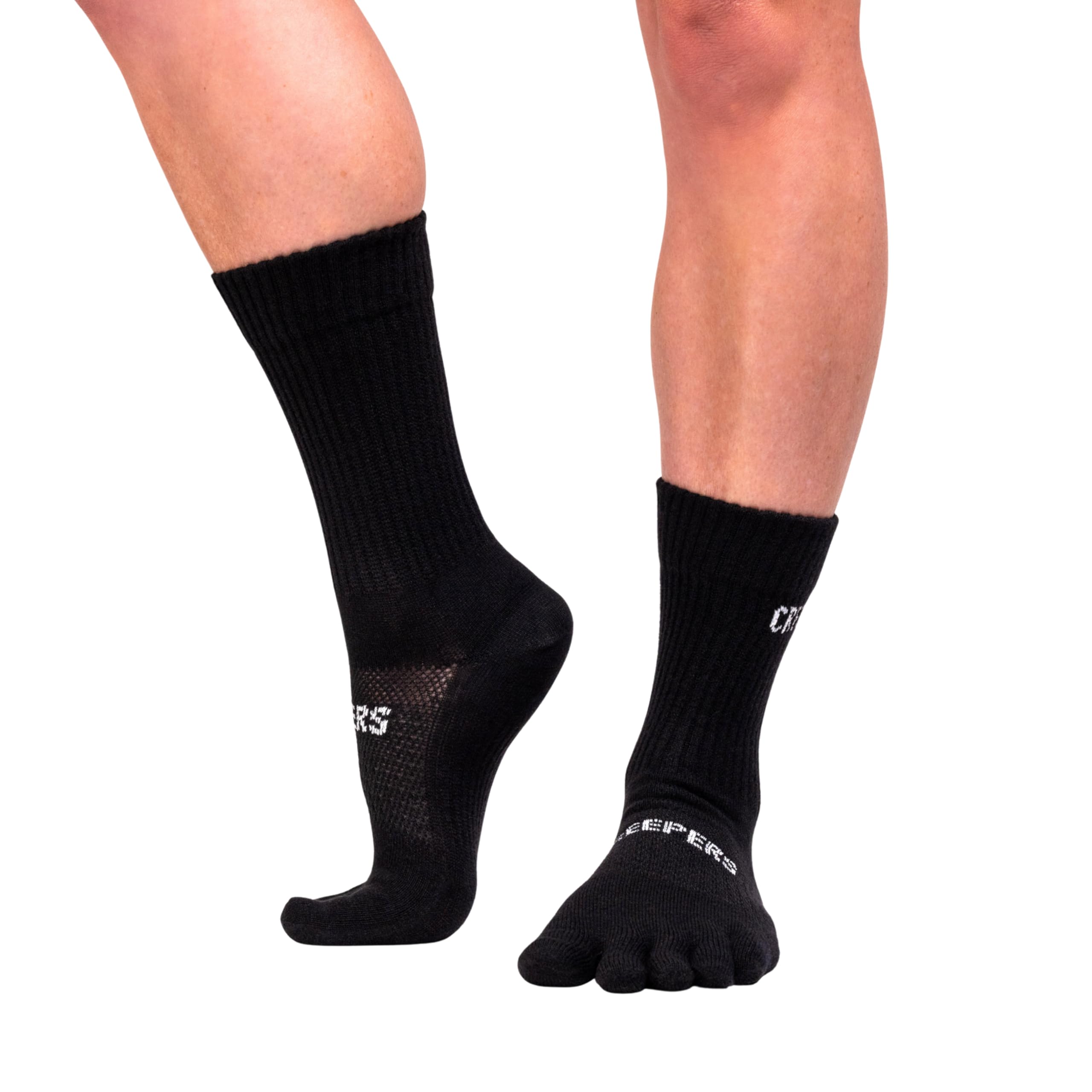 Creepers Blister Busting Merino Wool Toe Socks, Crew Length Hiking & Trails, Unisex for Men & Women from Socks | Medium