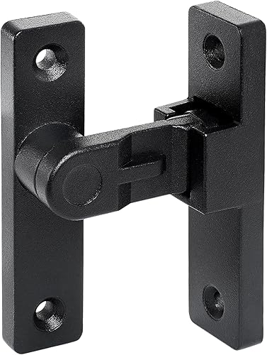 Miniatura 5 de Paquete de 2 pestillos abatibles de 90 grados, de aleación de zinc negro mate en ángulo recto para mayor seguridad y privacidad en puertas