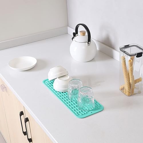 Miniatura 355 de Tapete de silicona para secado de platos para múltiples usos, fácil de limpiar, ecológico, resistente al calor, tapete de silicona para encimera
