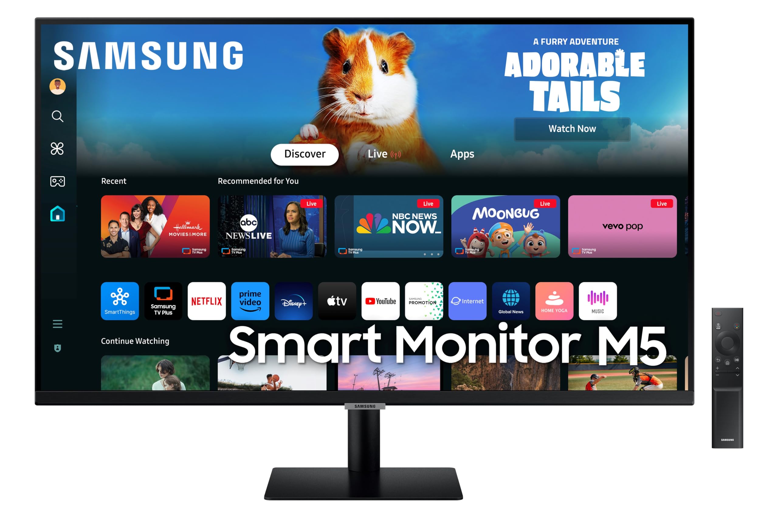 Samsung 27-inch (68.6cm) M5 FHD Smart Monitor, 1920x1080, Mouse & Keyboard Control, OTT Apps, IoT Hub, Office 365, Workout Tracker, Multiple Ports, Speakers, Remote, Bluetooth (LS27DM500EWXXL, Black) (B0D47LX1QV) Amazon Price History, Amazon Price Tracker