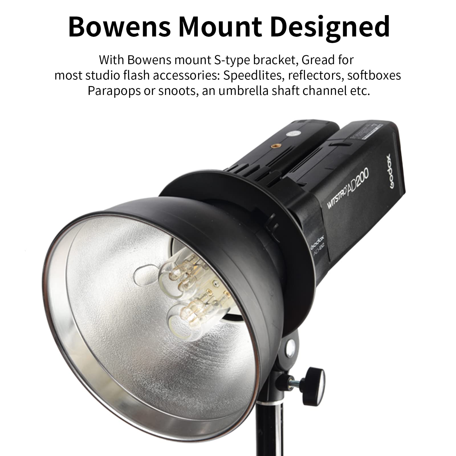 US Godox AD-B2 Bowens Mount Double Tubes Light Head Bracket For AD200 AD200pro - View #3