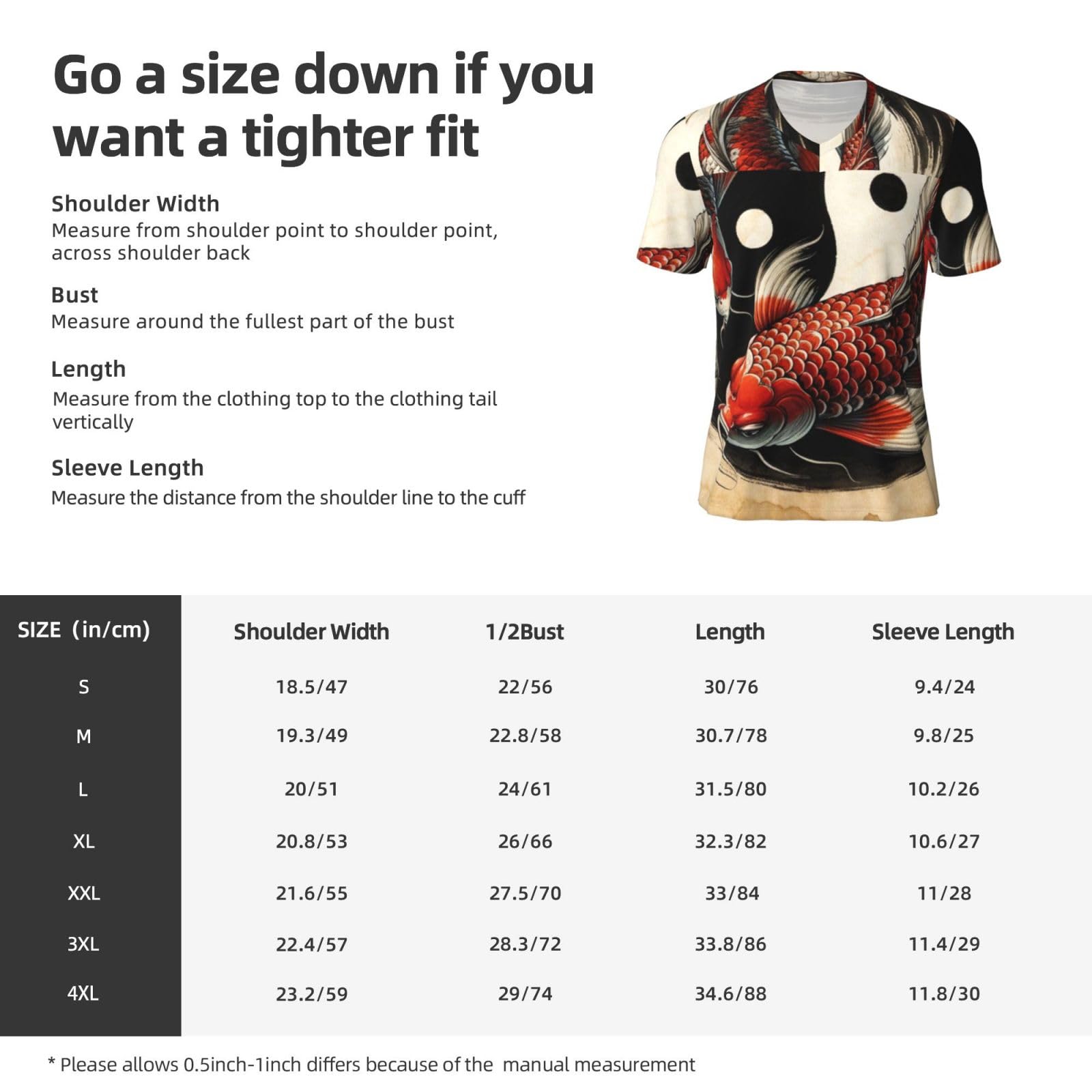 Stylish Athletic Sports Jersey Good-Luck-Koi-Fish-Yin-Yang Men's Rugby Jersey Small Black