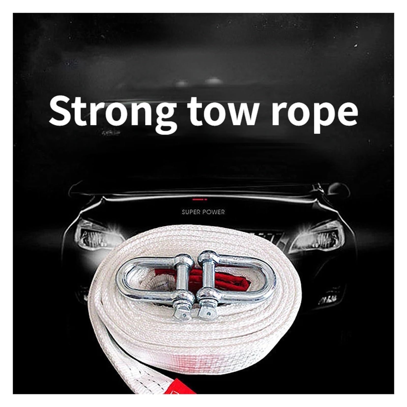 Cuerda de Tracción Correa de remolque for automóvil, accesorios todoterreno, cable de remolque, correa de remolque de rescate y emergencia for automóvil, suministros de seguridad for vehículos