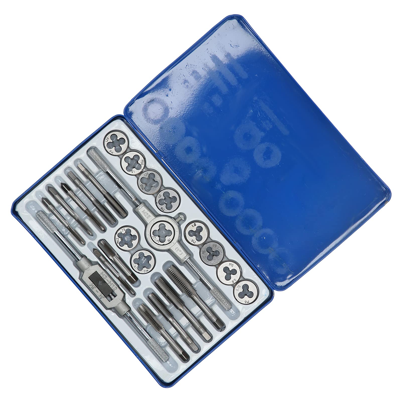 Kit di filettatrici, set di strumenti per la riparazione di filetti in acciaio legato con chiave fissa, 11 filettatrici e 11 maschiature per la lavorazione manuale di filettature i