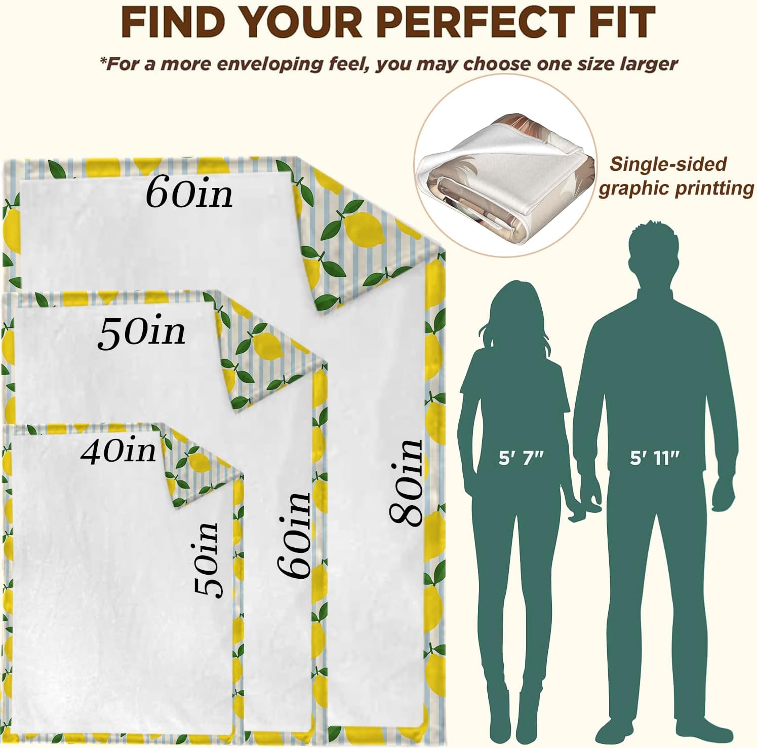 Lemon Gifts, Yellow Lemons and Green Leaves Blanket for Girls Kids Women, Cozy Warm Flannel Throw Blankets for Bedroom, Travel, Couch, Home Decor, 50x60 in - Image 3