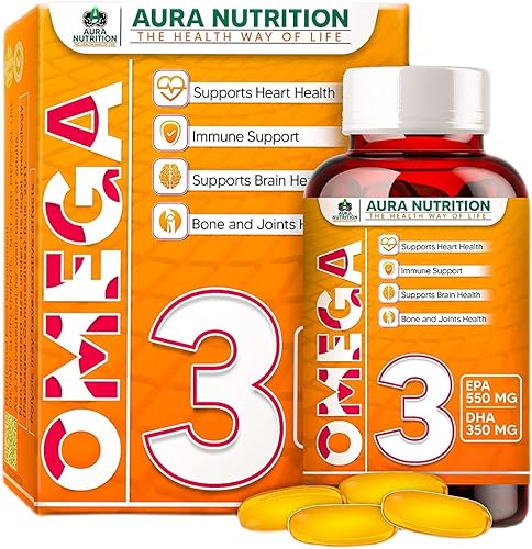 Omega 3 para mujeres y hombres 1000 mg, aceite de pescado Omega 3 cápsula de ácido graso con 550 mg EPA, 350 mg DHA aceite de pescado de triple