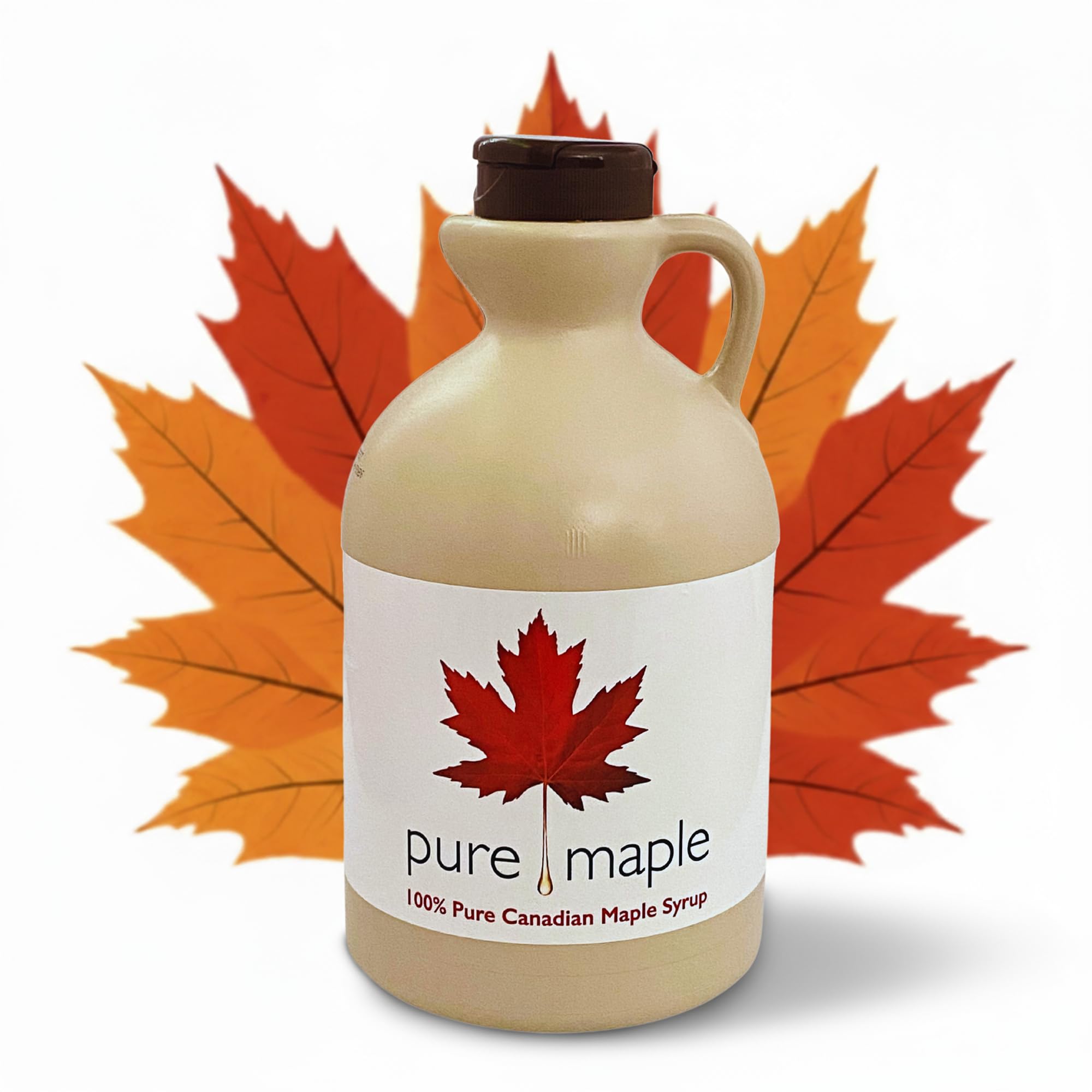 Pure Maple 100% Canadian Maple Syrup - 1L Jug, Dark Robust Grade A with Caramel Taste, Natural Sweetener for Pancakes, Waffles, Gluten Free & Vegan, No Additives or Artificial Flavours