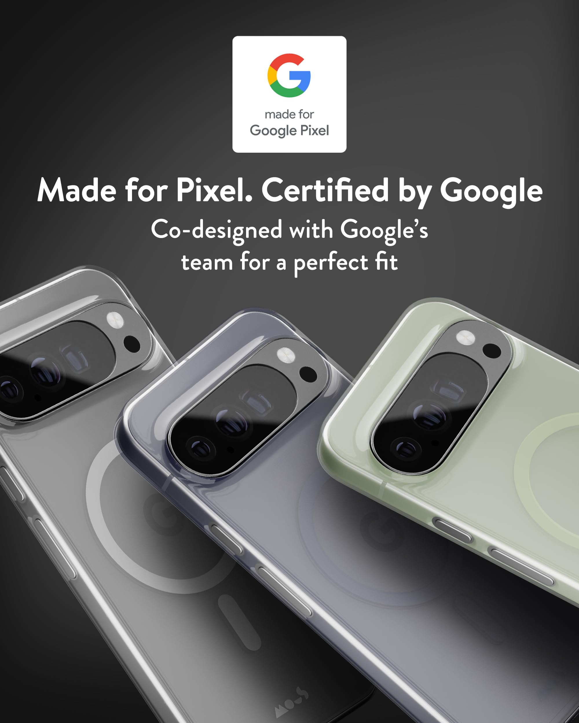 Mous do Google Pixel 10/10 Pro Ultra cienka przezroczysta obudowa, kompatybilna z MagSafe - szary odcień