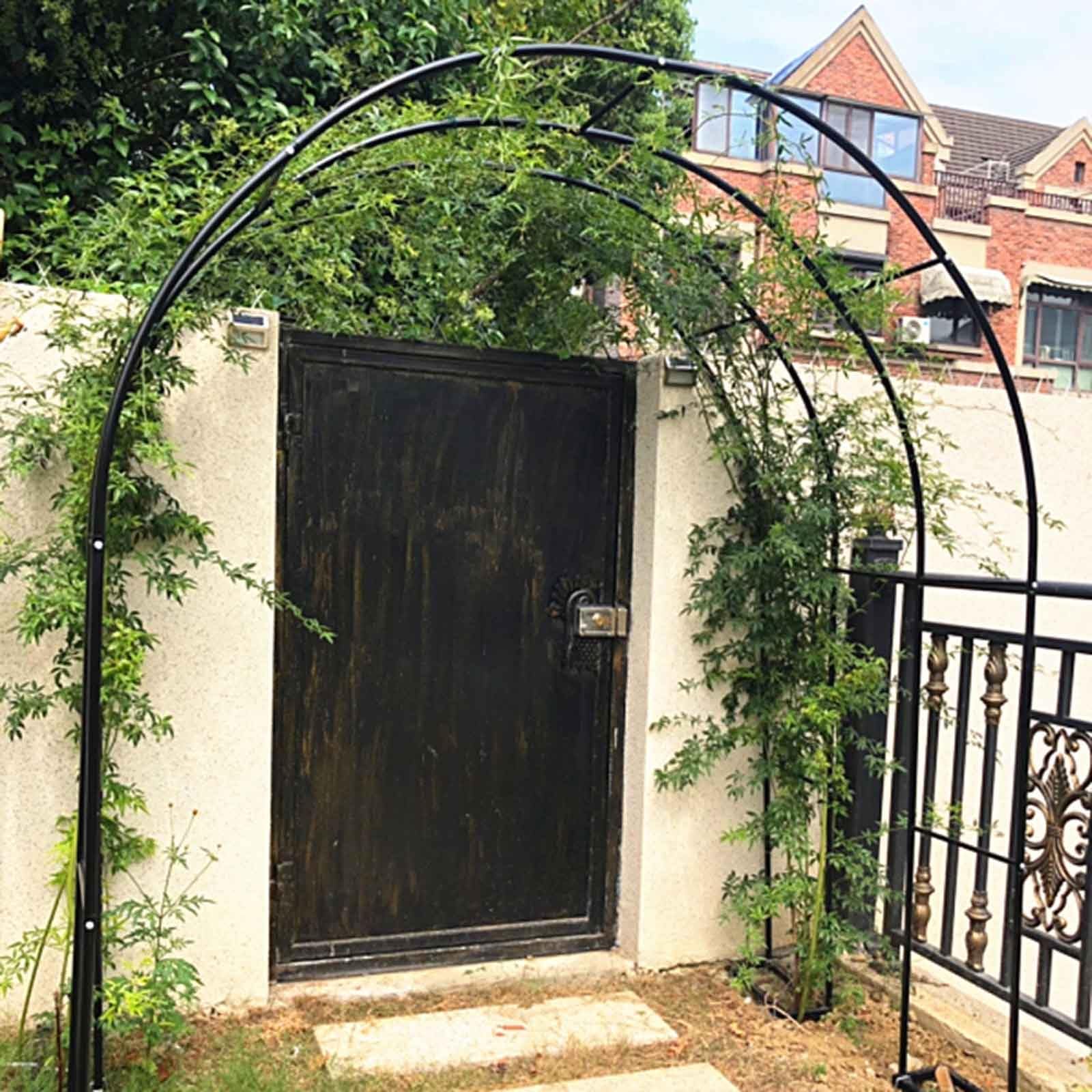 Nero Arco da giardino Arco per Piante da Rose Arco Nuziale metallo 2.0x2.30m 2.40x2.30m 2.80x2.20m 3.0x2.20m per Decorazione Giardino, Pergolato(120x230cm)
