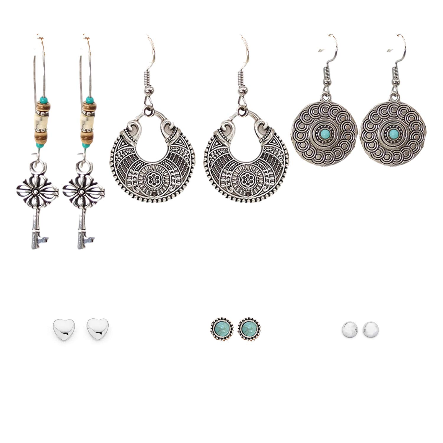 IDB Bulk Boho Earrings - 6 Pairs - 6 Beautiful Styles Included - Get A Perfect Pair of Earrings for Every Occasion