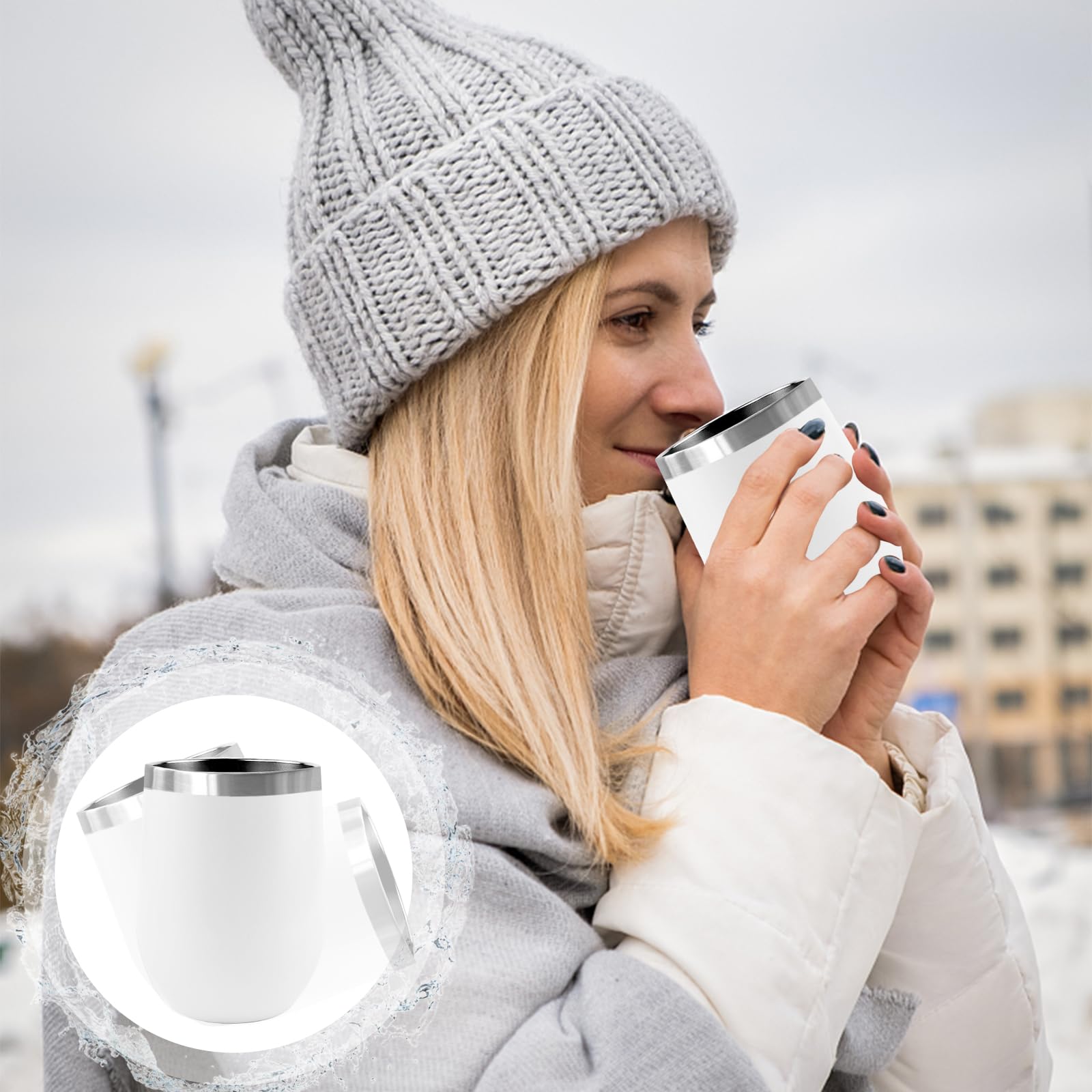 Mugs Isothermes En Acier Inoxydable 304 - Lot De 2 Avec Pailles - 350 Ml (12 Oz) - Conservation Du Chaud Et Du Froid - Couvercle Anti-fuite
