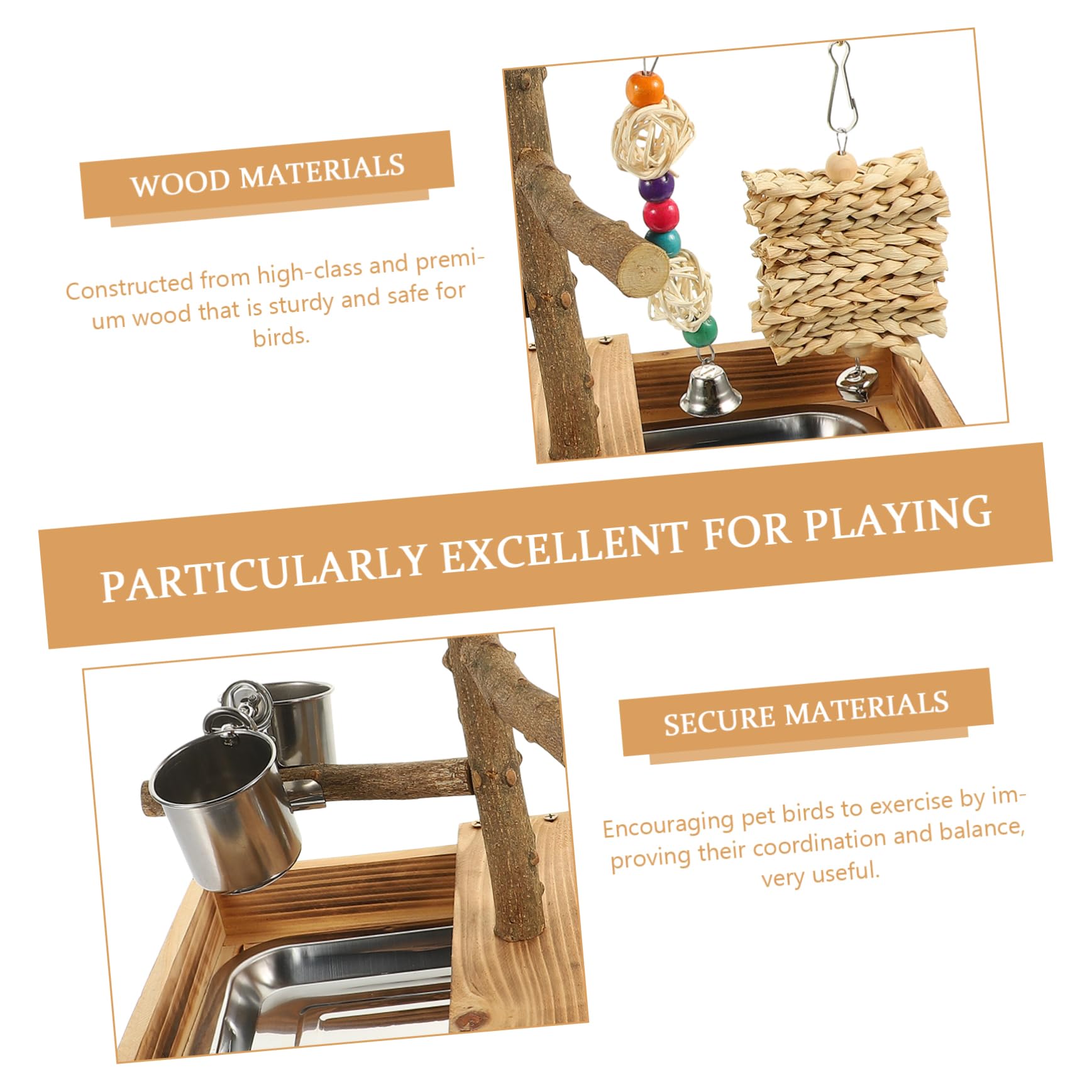Housoutil Percha De Escritorio para Accesorio De Madera para Pájaros Juguete De Equilibrio para Aves