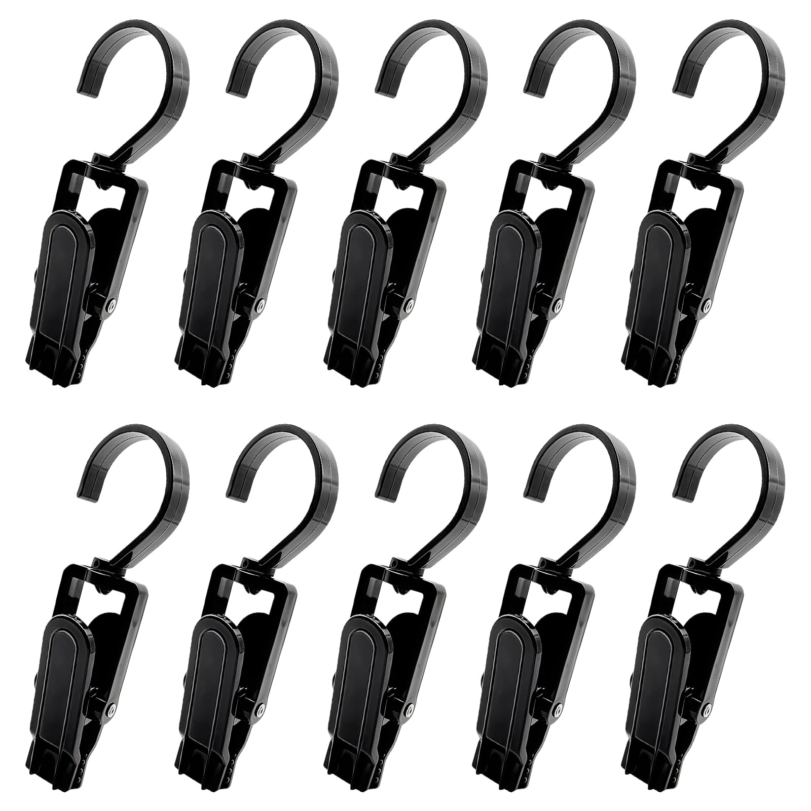Gtylf Black 10Pcs Multipurpose Clips For Hanging Clothes Organizing Documents Kitchen Home Use Nonslip Hanger Space Saving Storage Clamps