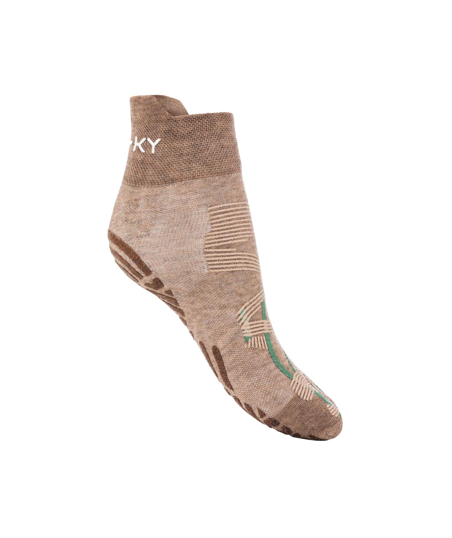 FLOKY, Sensitive Yoga-Socken mit separatem Licht, geeignet für Aktivitäten ohne Schuhe wie Yoga, Yin Yoga, Power Yoga und Ashtanga, rutschfeste Socken aus Eukalyptusfaser, hergestellt in Italien S beige