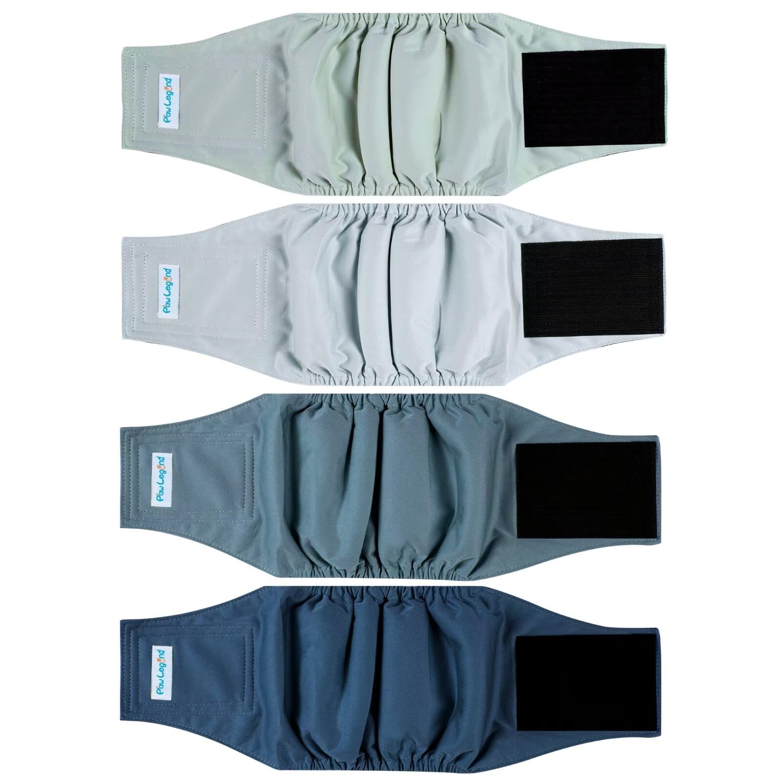 Paw Legend Washable Dogs Diapers Male Dog Belly Bands for Male Dogs Diapers Reusable Puppy & Doggie Diapers Male (4 Pack, Large)
