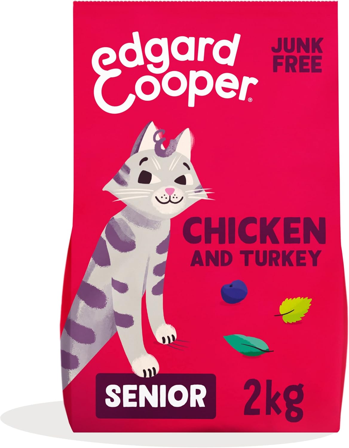 Edgard & Cooper Pienso para Gatos Esterilizados o Activos Comida Seca Natural Sin Cereales, Fácil de digerir, Alimentación Sana y Equilibrada (New Senior Pollo/Pavo, 2kg)