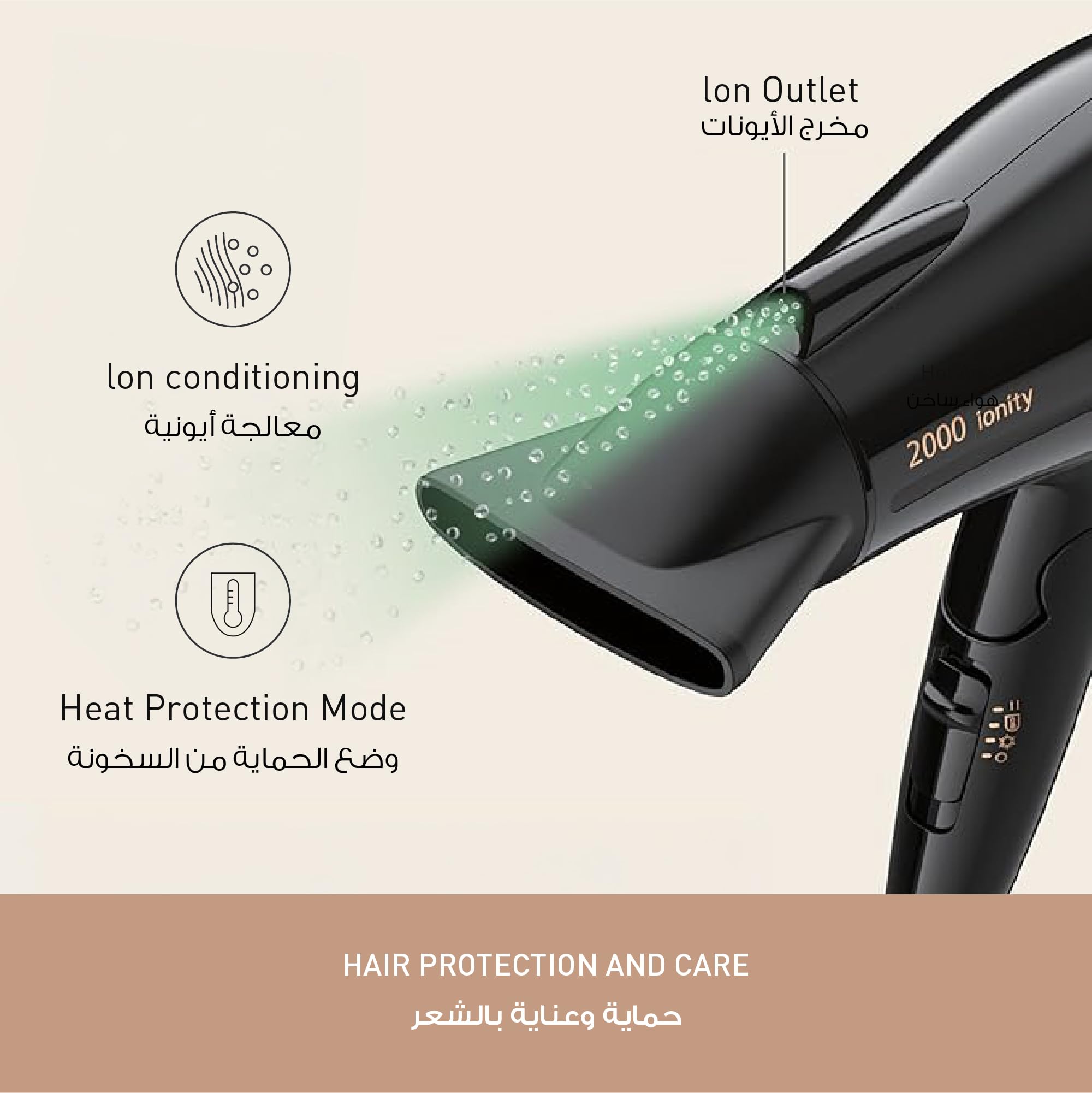 Panasonic EH-NE66-K685 2000W Ionic Hair Dryer with 2300W Drying