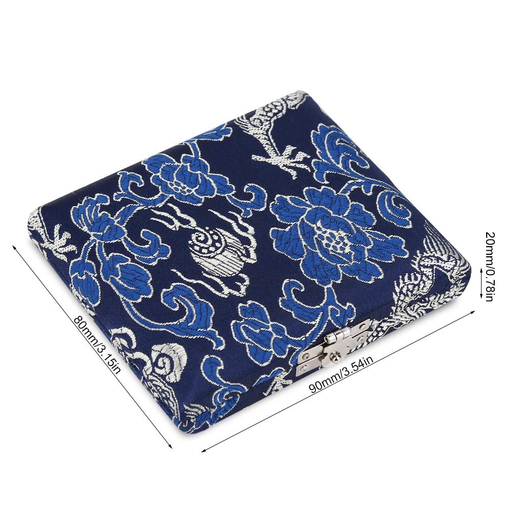 Dilwe Estuche de cañas Oboe, Madera Duradera + Cubierta de Tela de Seda Caja de Almacenamiento de cañas Accesorio de Oboe para cañas de Oboe 6pcs(Azul) Bolsas, Correas