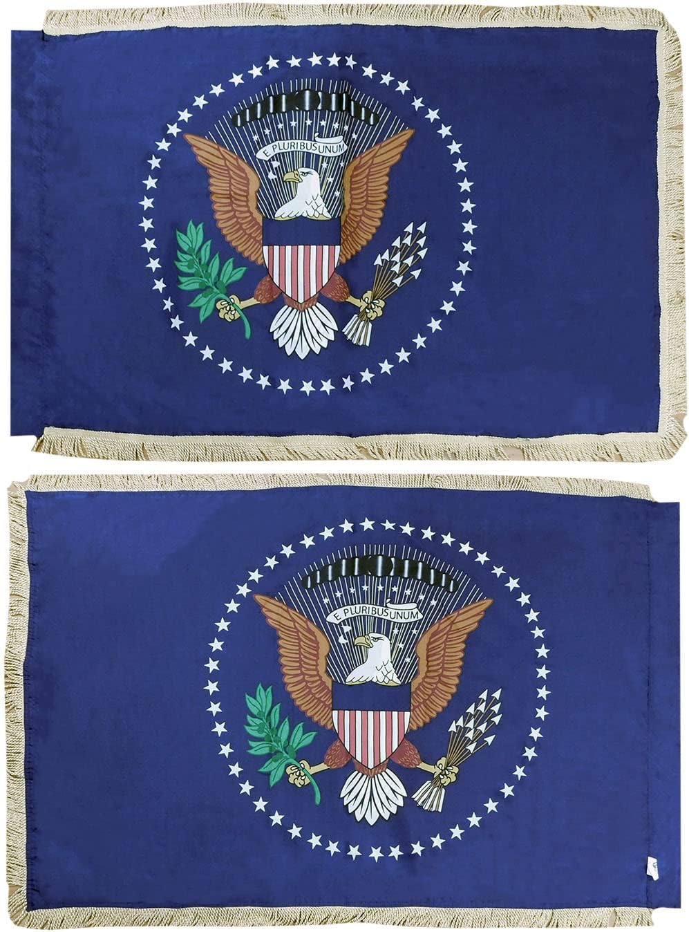 US President Presidential Seal 3x5 3'x5' Double Sided Polyester Flag Banner With Blue Sleeve & Fringe