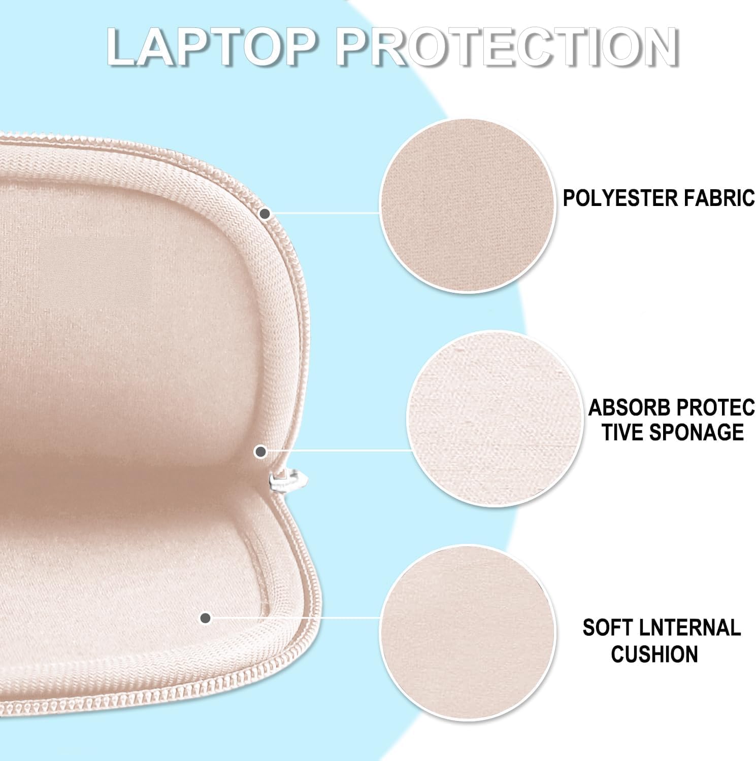 Laptop Case 15.6 inch, Shockproof Protective Laptop Cover Briefcase Carrying Computer Bag with Accessory Pocket, Portable Computer Sleeve Compatible with MacBook, HP, Dell, Lenovo, Asus, Pink Pink 15.6 inch image 5 of 7 B0DRCZKSZX